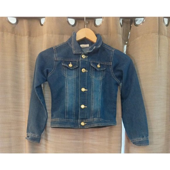 Girl's One Step Up Denim Jacket Button  Strechy Size Small - Picture 1 of 5